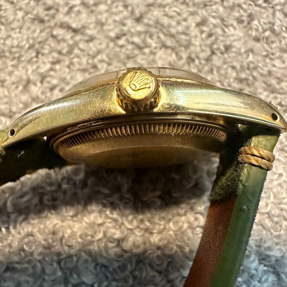 Rolex Oyster Perpetual Date 1503 Men Solid 14K Yellow Gold Watch White Dial. - Picture 11 of 15